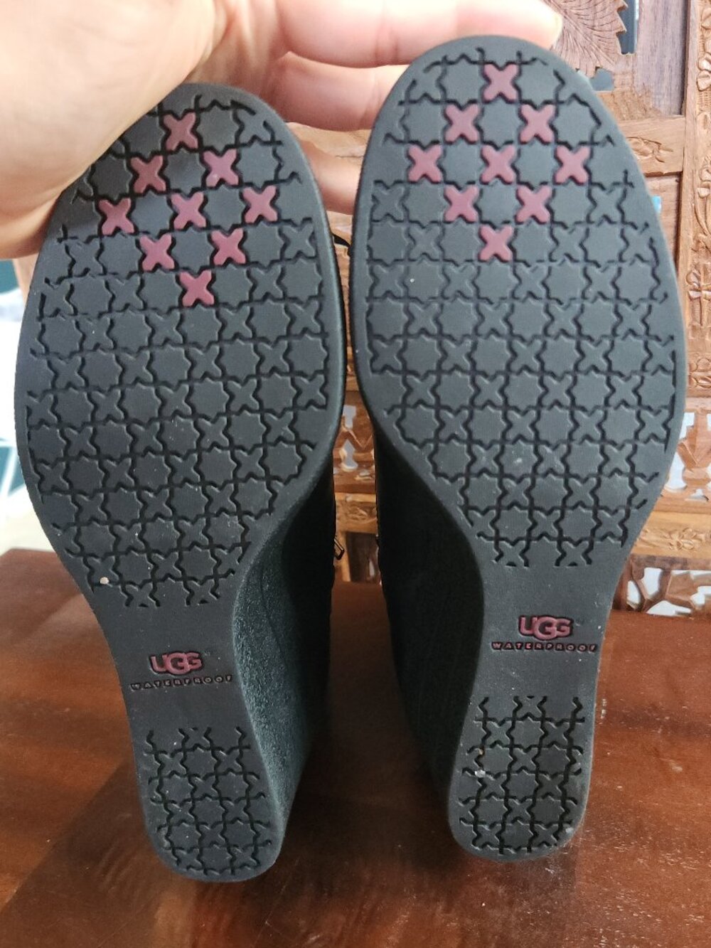 UGG Black Wedge Ankle Boots - Picture 8 of 12